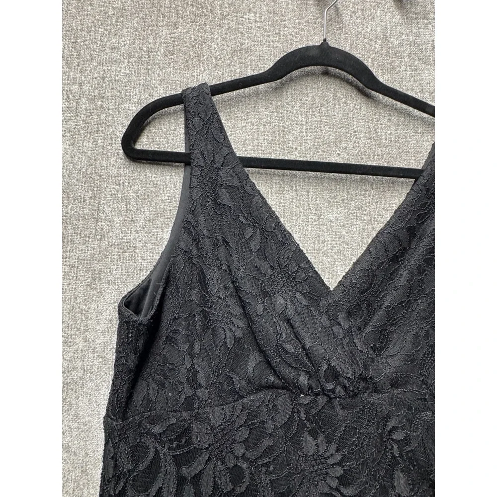 Juno Black Lace Maxi Dress Sleeveless Formal Evening Cocktail XL USA‎
